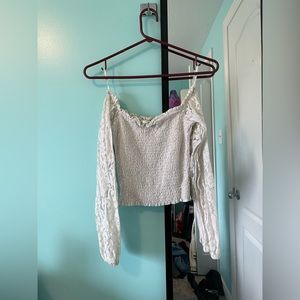 White off the shoulder crop top (Hollister)